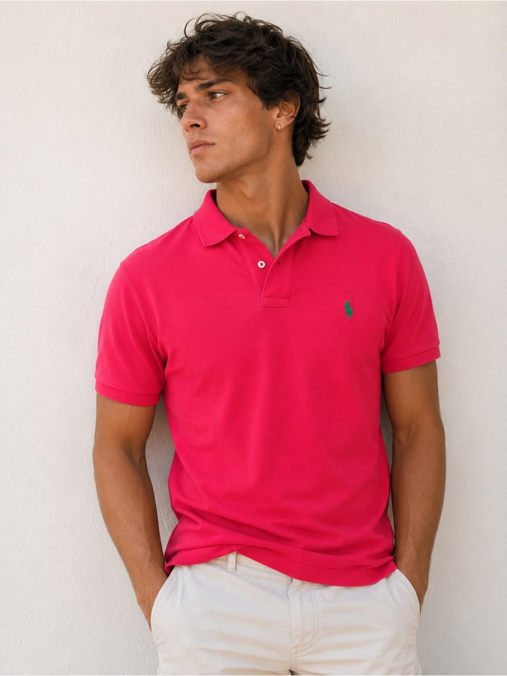 Polo Ralph Lauren Classic Fit Pink Polo Shirt Green Pony Men’s SP Small Pique